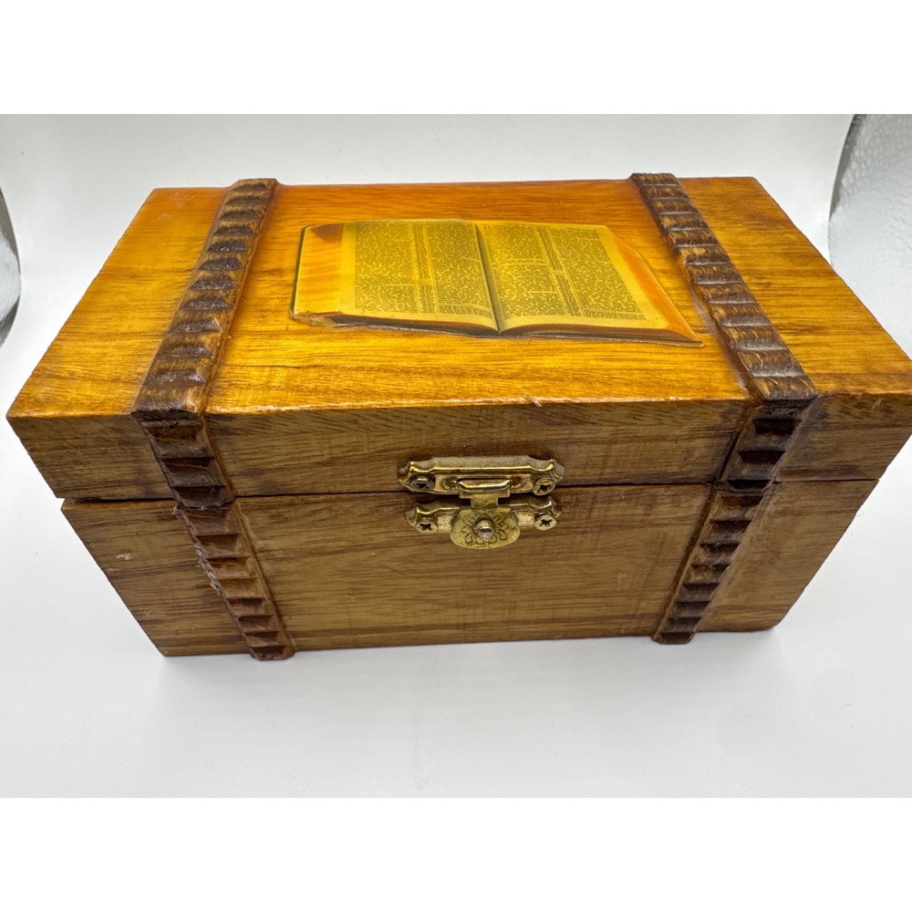 Handmade Wooden Prayer Request Box Decoupage Bible Religious Keepsake 2006